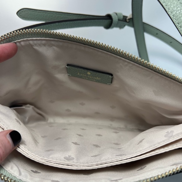 Kate Spade Leila Small Triple Gusset Crossbody Mint Green - Picture 6 of 10
